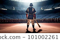 Samurai standing on the baseball field: AI person 101002261