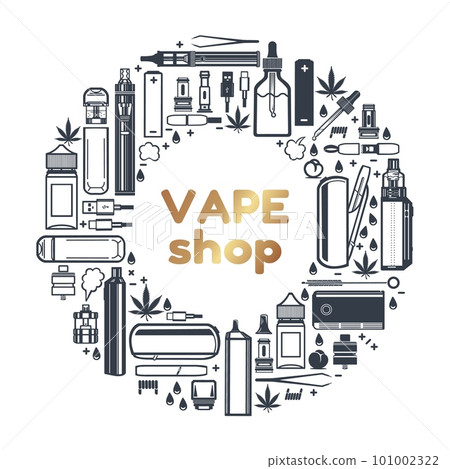 vape shop circle frame vector illustration eps 10 101002322