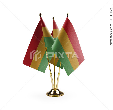 Small national flags of the Bolivia on a white background 101002495
