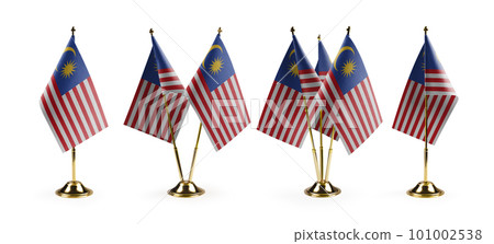 Small national flags of the Malaysia on a white background 101002538