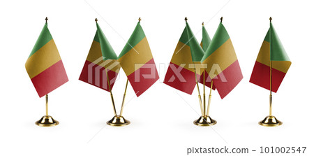 Small national flags of the Mali on a white background 101002547