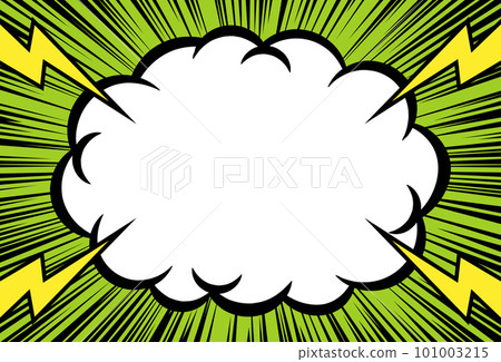 Cloud-shaped frame and lightning background material American comic style 101003215
