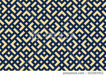 Abstract geometric pattern. A seamless vector background. Gold and dark blue ornament. Graphic modern pattern. Simple lattice graphic design Abstract geometric pattern. A seamless vector background. Gold and dark blue ornament. Graphic modern pattern. Simple lattice graphic design 101003452