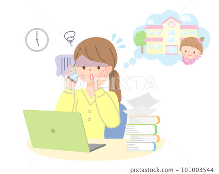 因加班接孩子遲到而陷入困境的媽媽 101003544