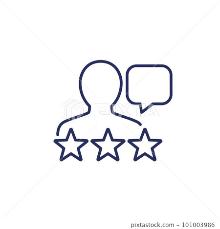 Customer review and feedback line icon Customer review and feedback line icon 101003986