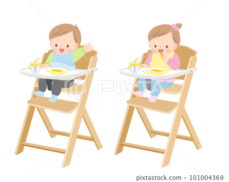 寶寶吃嬰兒食品的插圖集素材 寶寶吃嬰兒食品的插圖集素材 101004369