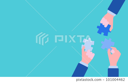 Hand holding a piece of a puzzle Hand holding a piece of a puzzle 101004462