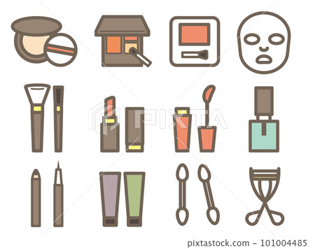 Cute cosmetic icon set color Cute cosmetic icon set color 101004485