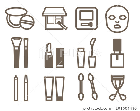 cute cosmetic icon set cute cosmetic icon set 101004486