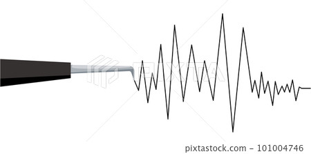 Seismograph earthquake or polygraph test wave illustration. 101004746