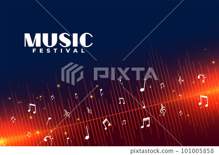 musical notes with shiny audio beat for party flyer musical notes with shiny audio beat for party flyer 101005858