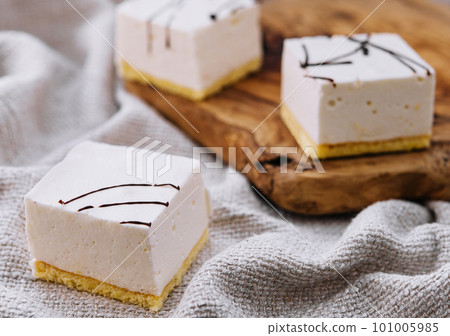 delicious dessert. bird's milk dessert close up delicious dessert. bird's milk dessert close up 101005985
