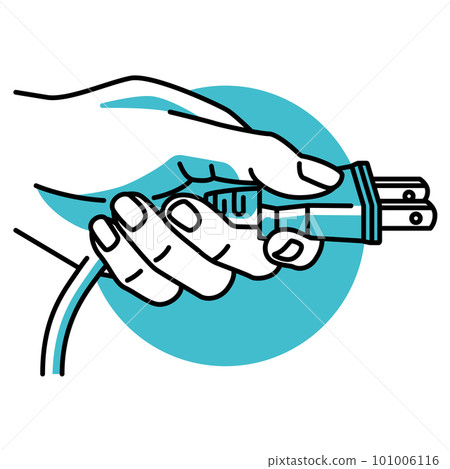 hand holding ac power cord 101006116