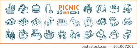 野餐線圖標集 101007201