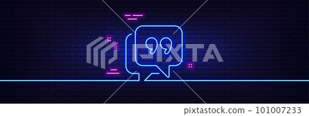 Neon light glow effect. Quote bubble line icon. Chat comment sign. Speech bubble symbol. 3d line neon glow icon. Brick wall banner. Quote bubble outline. Vector Neon light glow effect. Quote bubble line icon. Chat comment sign. Speech bubble symbol. 3d line neon glow icon. Brick wall banner. Quote bubble outline. Vector 101007233