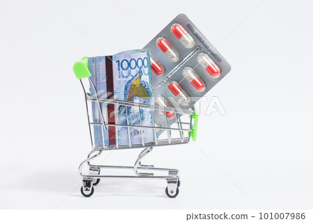 Price increase for medical services and medicaments in Kazakhstan concept Price increase for medical services and medicaments in Kazakhstan concept 101007986