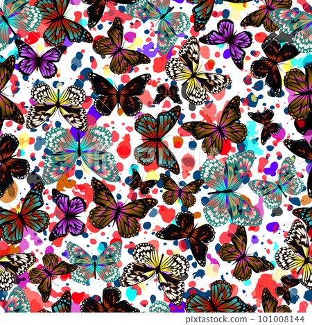 Butterflies seamless background. Vector illustration Butterflies seamless background. Vector illustration 101008144