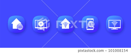 home internet, mobile traffic, tv provider icons 101008154