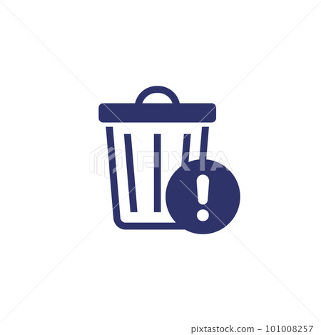 trash bin warning icon, vector 101008257