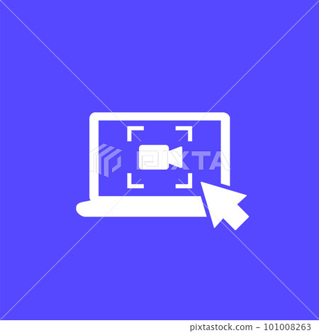 screen recording in laptop vector icon 101008263