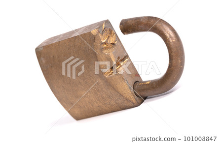 Broken lock with a white background 101008847