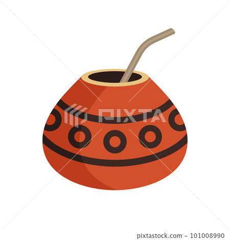 Argentinian mate drink flat style vector illustration 101008990