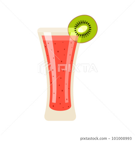 Smoothie with slice of kiwi fruit. Vector illustration. Smoothie with slice of kiwi fruit. Vector illustration. 101008993
