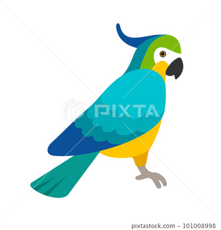 Parrot tropical bird flat style vector illustration 101008998