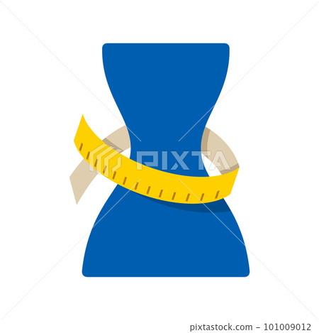 Body measurement, waist correction and weight loss vector icon. 101009012