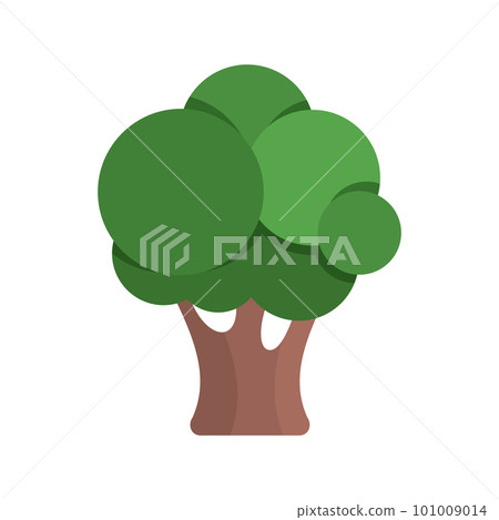 Cute green tree. Tree flat style vector illustration. 101009014