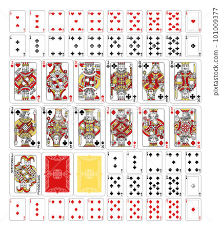 Playing Cards Deck Full Complete Red Yellow Black Playing Cards Deck Full Complete Red Yellow Black 101009377