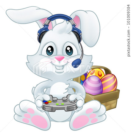 Easter Bunny Gamer Video Game Player Controller Easter Bunny Gamer Video Game Player Controller 101009384