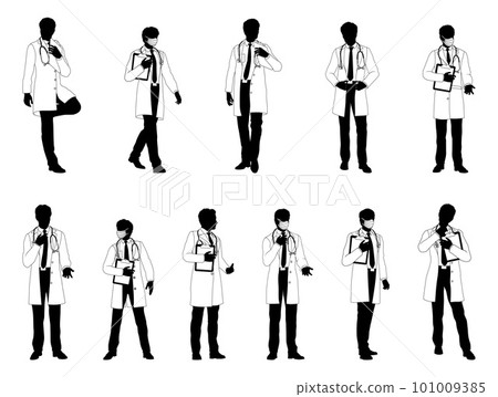 Doctor Men Medical People Silhouette Set 101009385