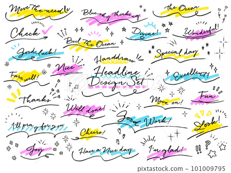 Handdraw headline design set Handwritten headline design set 101009795