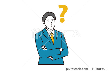 A young man in a suit who feels doubts A young man in a suit who feels doubts 101009809