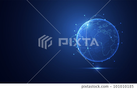 Global network connection. World map point and line composition concept of global business. Vector Illustration 101010185