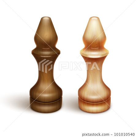 Two bishops realistic chess piece made of wood 101010540