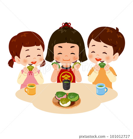 孩子們吃柏年糕 101012727