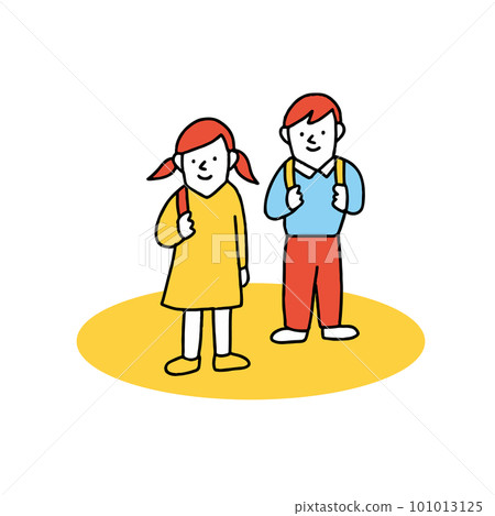 Elementary school students and children illustration of men and women Elementary school students and children illustration of men and women 101013125