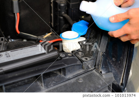 男性手傾吐的洗衣機流體 101013974