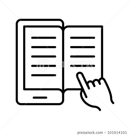 E-book icon. Online library. Reading Electronic book. E-learning concept. E-book icon. Online library. Reading Electronic book. E-learning concept. 101014101