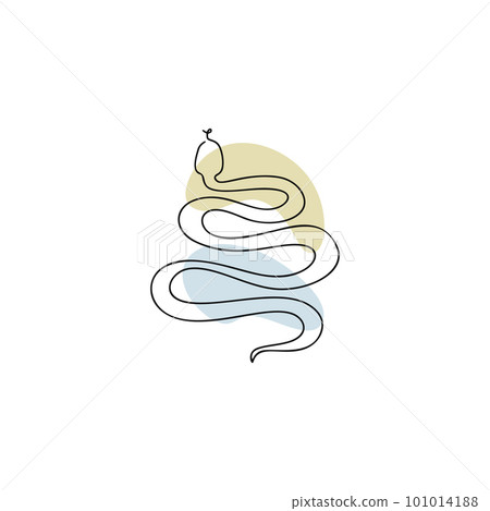Chinese Zodiac symbol Snake illustration in line 101014188