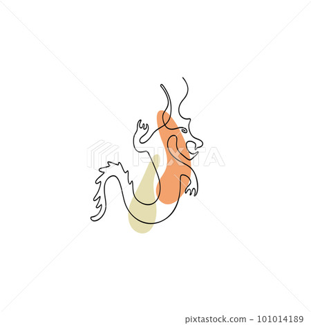 Chinese Zodiac symbol Dragon illustration in line Chinese Zodiac symbol Dragon illustration in line 101014189