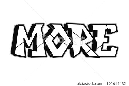 More word trippy psychedelic graffiti style letters.Vector hand drawn doodle cartoon logo More illustration. Funny cool trippy letters, fashion, graffiti style print for t-shirt, poster concept 101014482