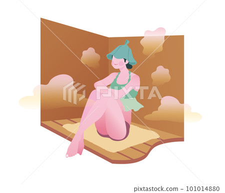 享受桑拿活動的女孩插畫 Sauna hat Sa road 享受桑拿活動的女孩插畫 Sauna hat Sa road 101014880