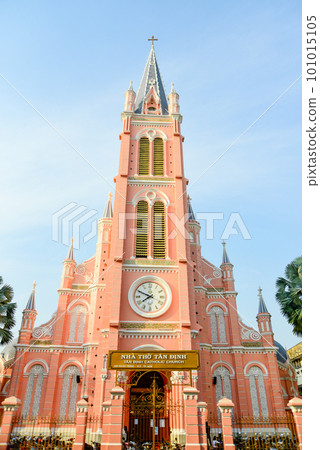 Very beautiful scenery of Tan Dinh church in Ho Chi Minh City, Vietnam 101015105