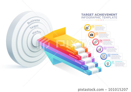 target achievement staircase infographic steps template background target achievement staircase infographic steps template background 101015207