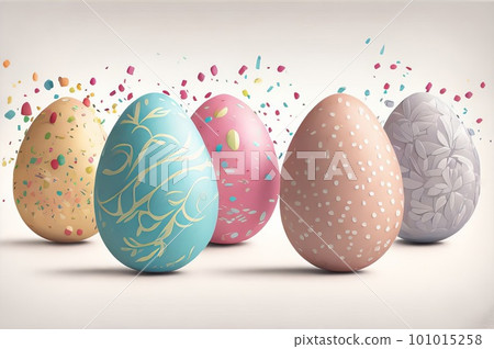 Colorful easter eggs background. Generative AI. Colorful easter eggs background. Generative AI. 101015258