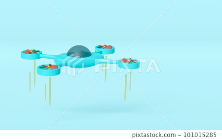 3d drone icon isolated on blue background. 3d illustration render 3d drone icon isolated on blue background. 3d illustration render 101015285