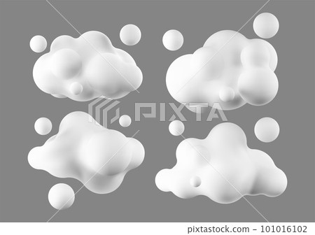 Clouds 3d vector set. 101016102